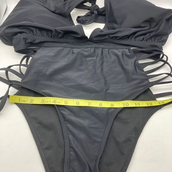 Temp Me Plunge V Neck One Piece Sexy Swimsuit Size XL Like New - Picture 8 of 11